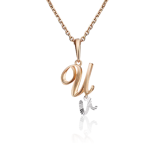 Подвеска «Буква И» из комбинированного золота 03-2950-И-000-1111