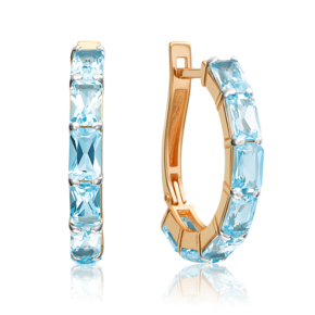 Серьги с английским замком из красного золота с топазами 02-5505-00-201-1110