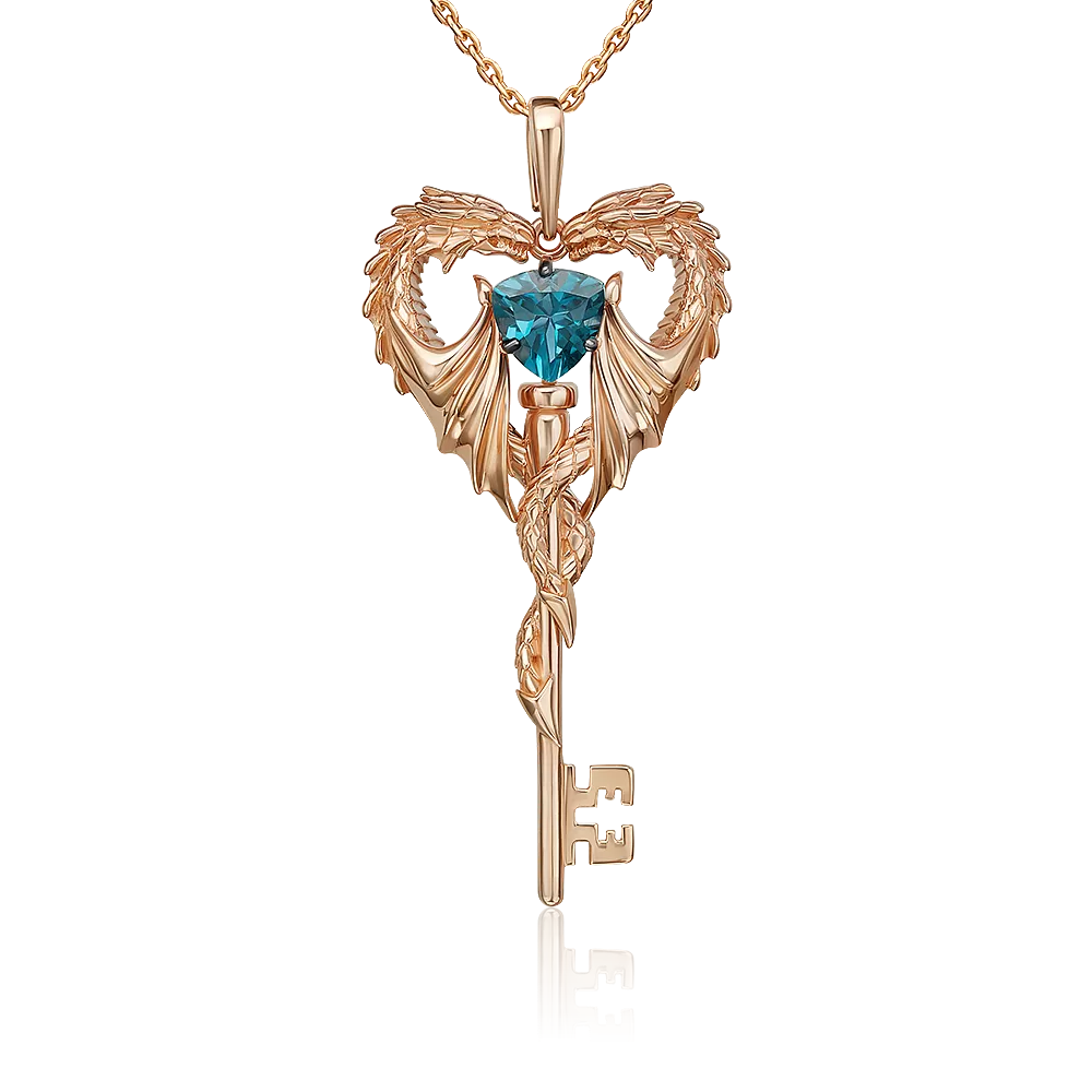 Подвеска «Секрет успеха» из красного золота с топазом 03-3508-00-201-1110