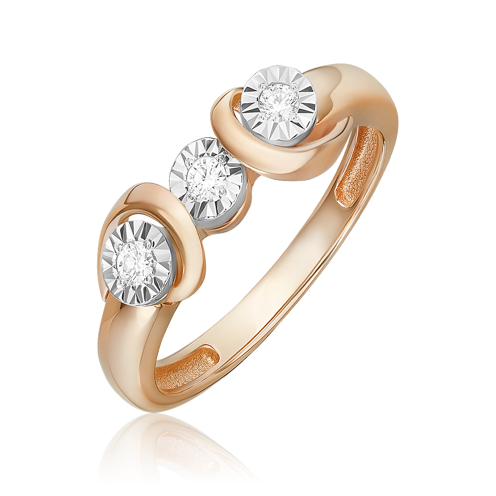 Кольцо из комбинированного золота с бриллиантами 01-5743-00-101-1111