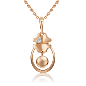 Подвеска «Клевер. Незабываемые моменты» из комбинированного золота с бриллиантами 03-3281-00-101-1111