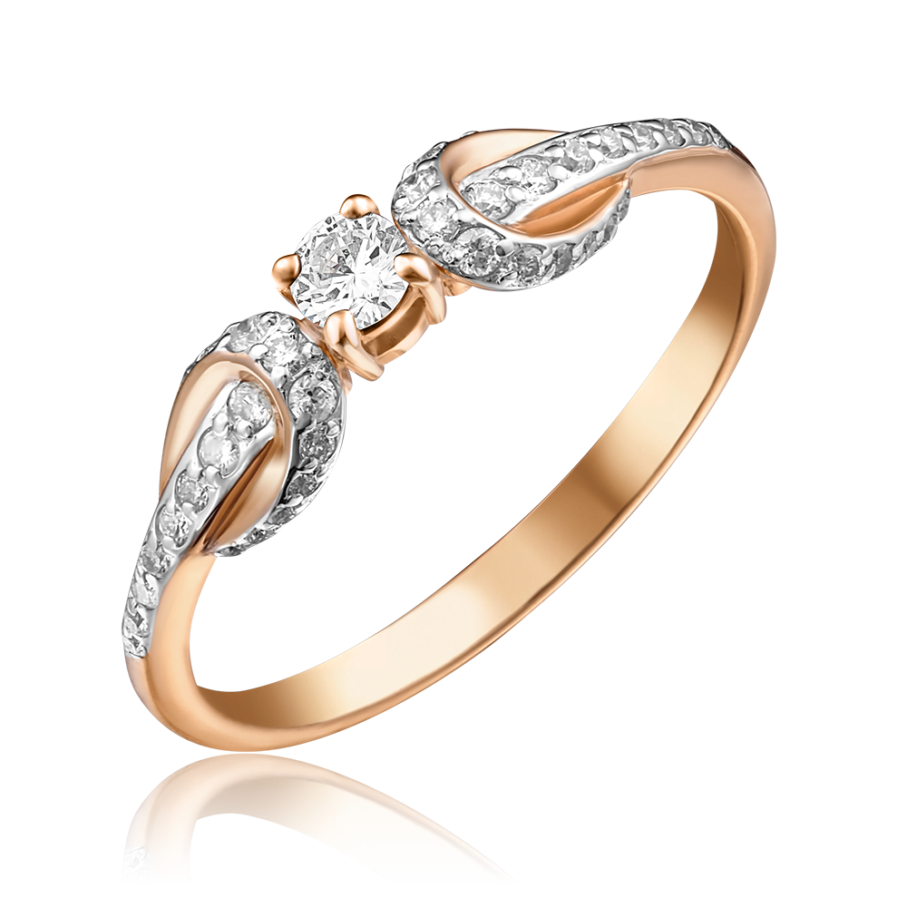 Кольцо из красного золота с бриллиантами 01-1584-00-101-1110-30