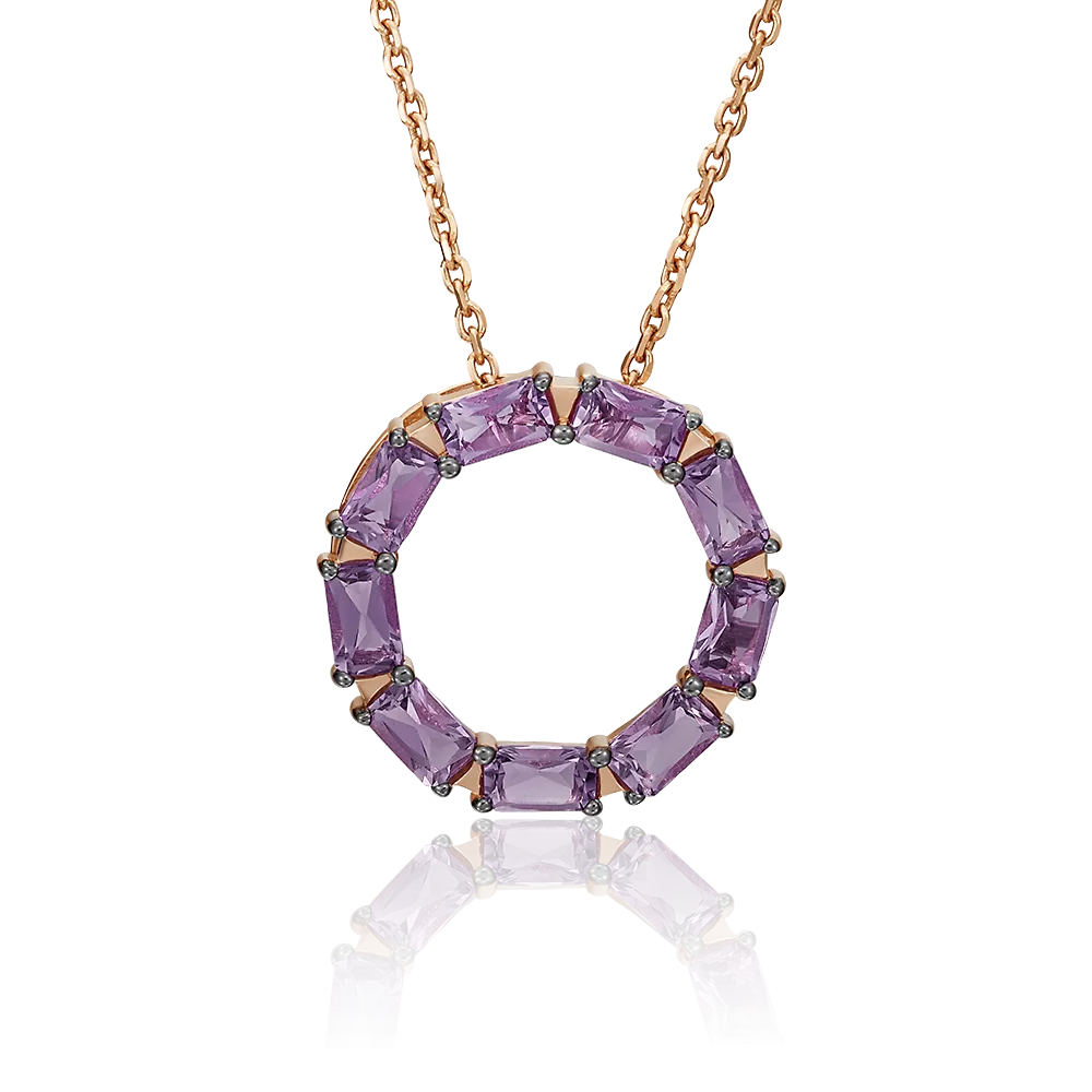 Подвеска из красного золота с аметистами 03-3065-00-203-1110-46