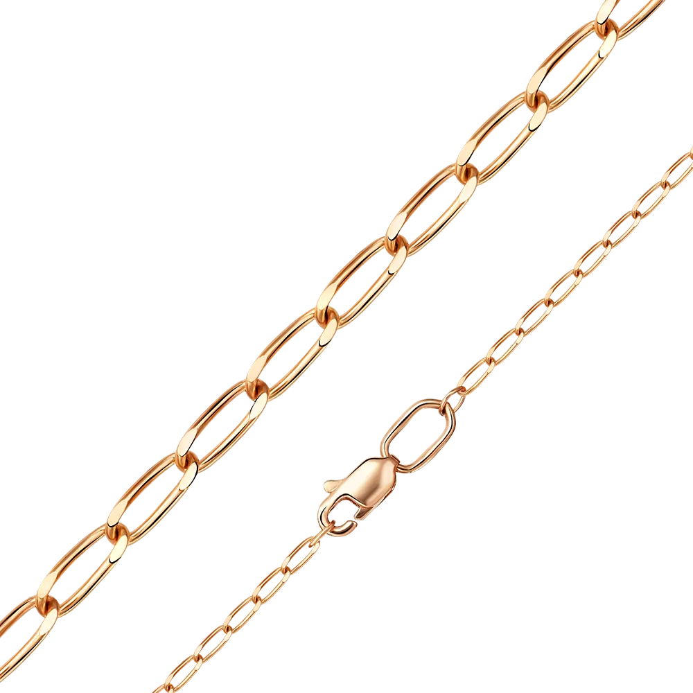 Цепь из красного золота с алмазной гранью (плетение «Панцирное Бильбао») 21-3803-040-1110-17