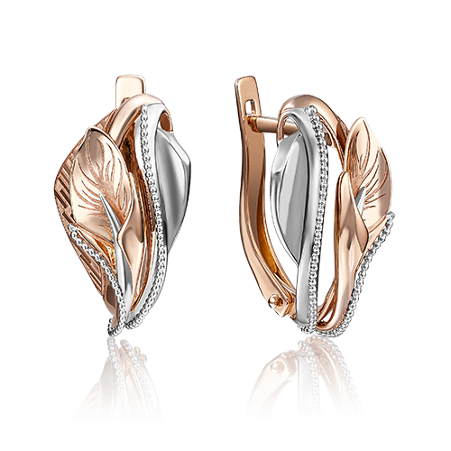 Серьги с английским замком из красного золота 02-4085-00-000-1110-48