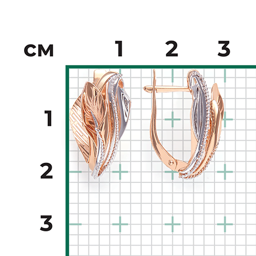 Серьги с английским замком из красного золота 02-4085-00-000-1110-48