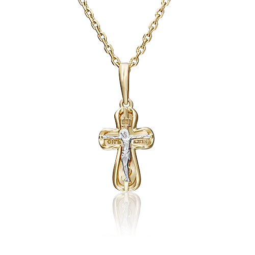 Православный крест из комбинированного золота 03-2938-00-000-1121-64