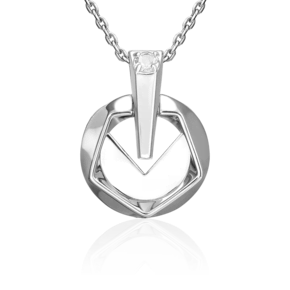 Подвеска из белого золота с натуральным топазом white