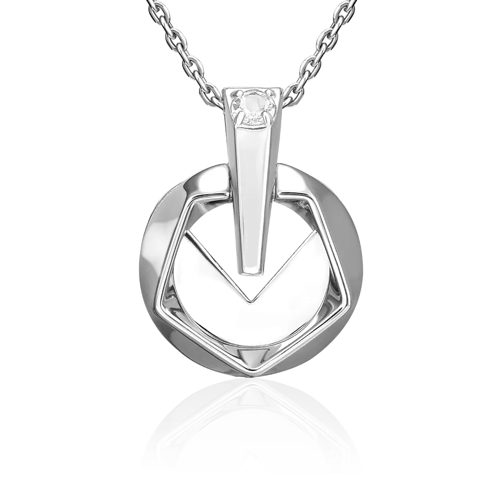 Подвеска из белого золота с натуральным топазом white 03-3380-00-201-1120