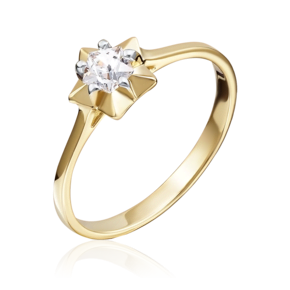 Помолвочное кольцо из лимонного золота с фианитом 01-4797-00-501-1130-38