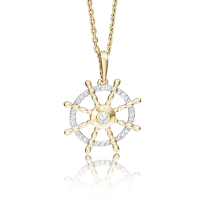 Подвеска «Штурвал» из лимонного золота с фианитами 03-2453-00-401-1130-23