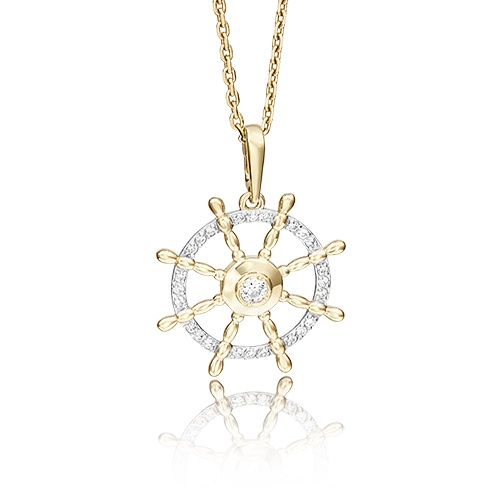 Подвеска «Штурвал» из лимонного золота с фианитами 03-2453-00-401-1130-23