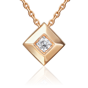 Подвеска-бегунок из красного золота с фианитом 03-1350-00-401-1110-03