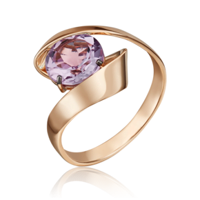 Кольцо из красного золота с аметистом 01-5430-00-203-1110