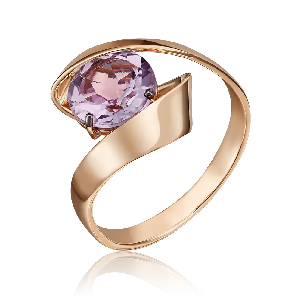 Кольцо из красного золота с аметистом 01-5430-00-203-1110