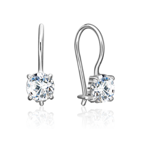 Серьги с французским замком из серебра с фианитом 02-2006-00-401-0200