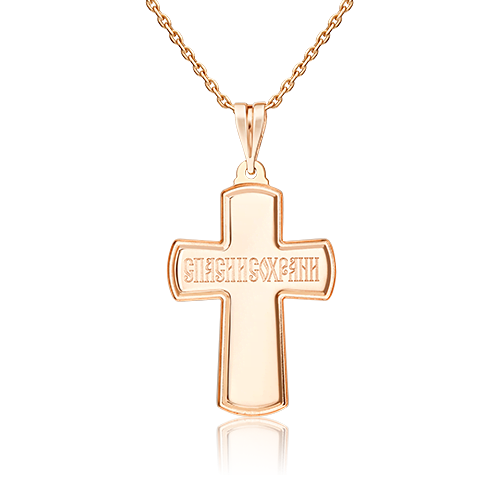 Православный крест из комбинированного золота 03-2078-00-000-1111