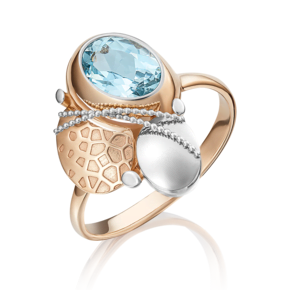 Кольцо из комбинированного золота с топазом 01-5068-00-201-1111-57