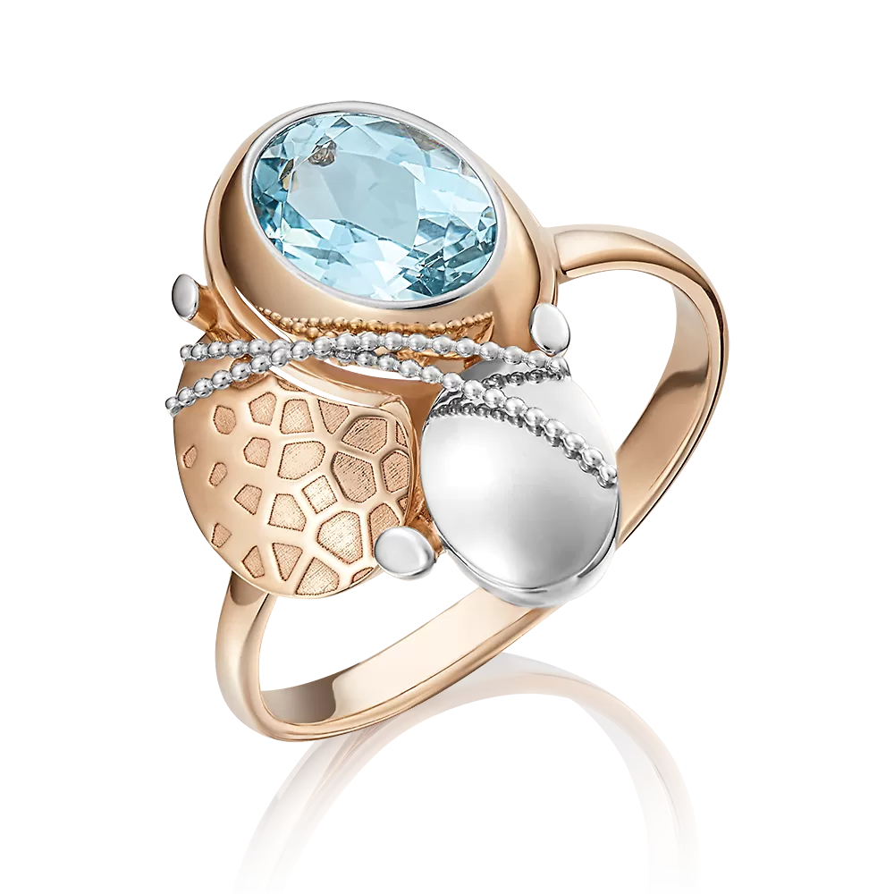 Кольцо из комбинированного золота с топазом 01-5068-00-201-1111-57