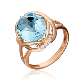 Кольцо из красного золота с топазом и натуральными топазами white 01-5402-00-201-1110-46