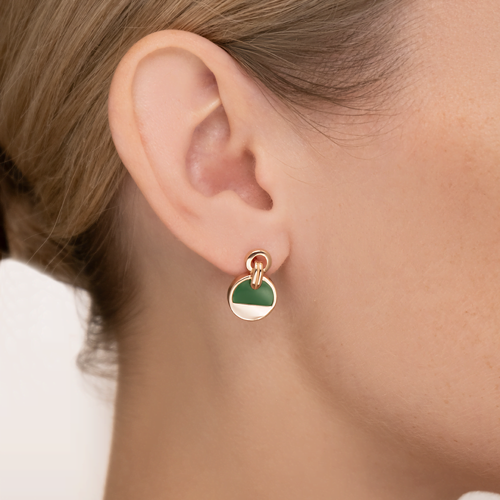 Серьги с английским замком из красного золота с агатом 02-5464-00-749-1110