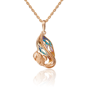 Подвеска «Рыбка» из комбинированного золота с эмалью 03-2900-00-000-1113-48