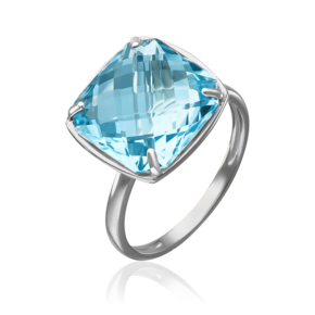 Кольцо из белого золота с топазом