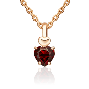 Подвеска «Сердце» из красного золота с гранатом 03-3683-00-204-1110