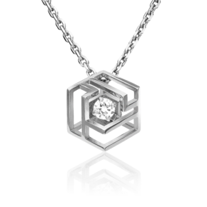 Подвеска из белого золота с фианитом 03-3059-00-401-1120-66