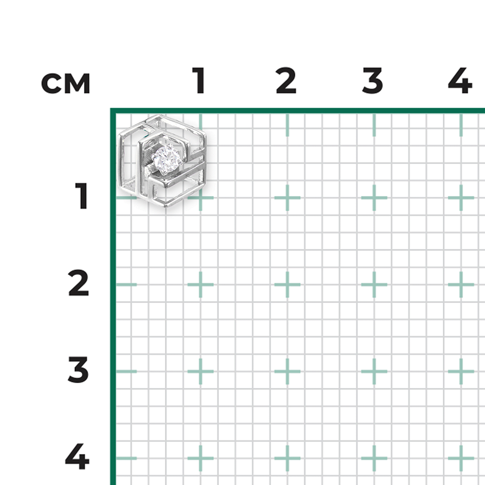 Подвеска из белого золота с фианитом 03-3059-00-401-1120-66