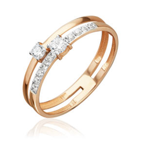 Кольцо из красного золота с фианитами 01-5992-00-401-1110