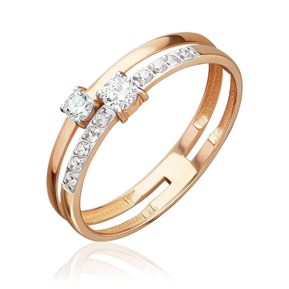 Кольцо из красного золота с фианитами 01-5992-00-401-1110