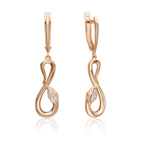 Серьги «Змеи. Безграничность возможностей» с английским замком из комбинированного золота с бриллиантами 02-4813-00-101-1111