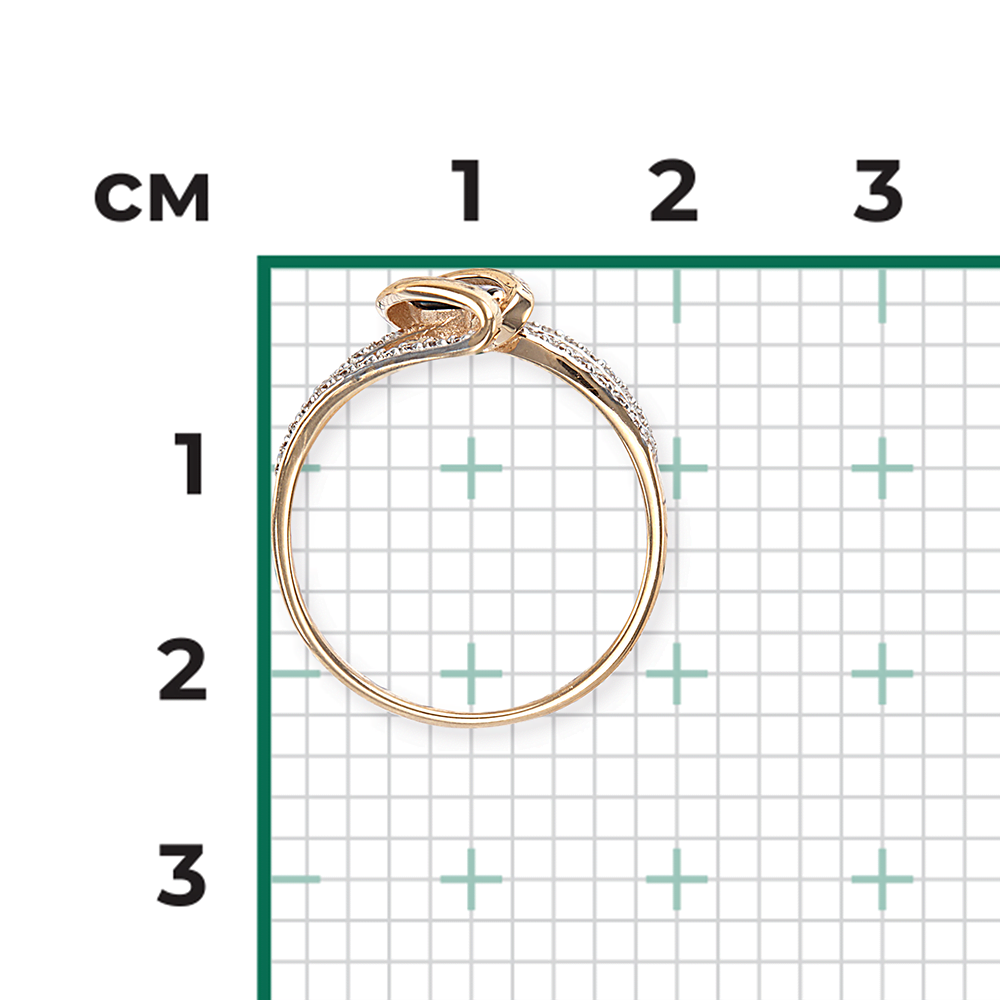 Кольцо из красного золота с сапфиром и бриллиантами 01-1609-00-105-1110-30