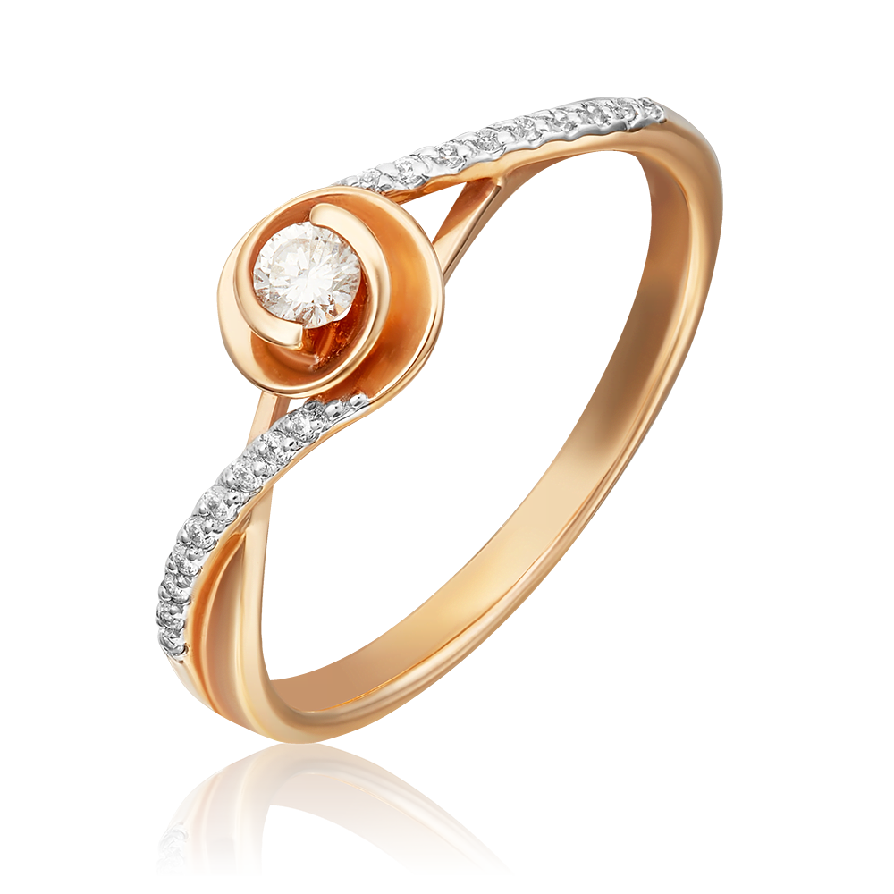 Кольцо из красного золота с бриллиантами 01-1610-00-101-1110-30