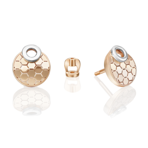 Серьги-пусеты из комбинированного золота 02-5267-00-000-1111