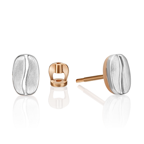 Серьги-пусеты из комбинированного золота 02-4916-00-000-1111