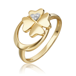 Кольцо «Клевер. Незабываемые моменты» из комбинированного золота с бриллиантами 01-5498-00-101-1121