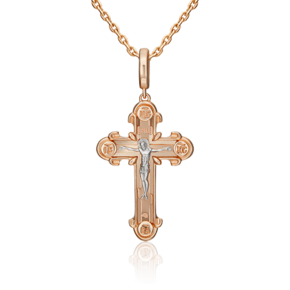 Православный крест из комбинированного золота 03-3160-00-000-1111-42