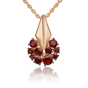 Подвеска из красного золота с гранатами 03-3569-00-204-1110