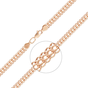 Браслет из красного золота с алмазной гранью (плетение «Питон») 22-2803-050-1110