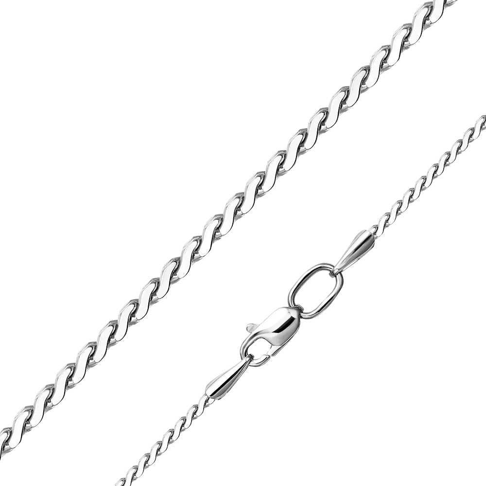 Цепь из белого золота с алмазной гранью (плетение «Панцирное плоское») 21-0138-060-1120