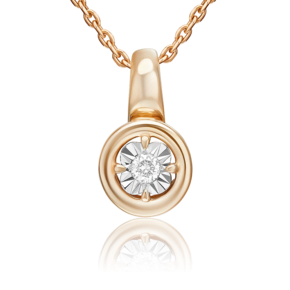 Подвеска из комбинированного золота с бриллиантом 03-3469-00-101-1111