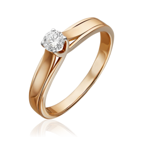 Помолвочное кольцо из красного золота с бриллиантом 01-5029-00-101-1110-30