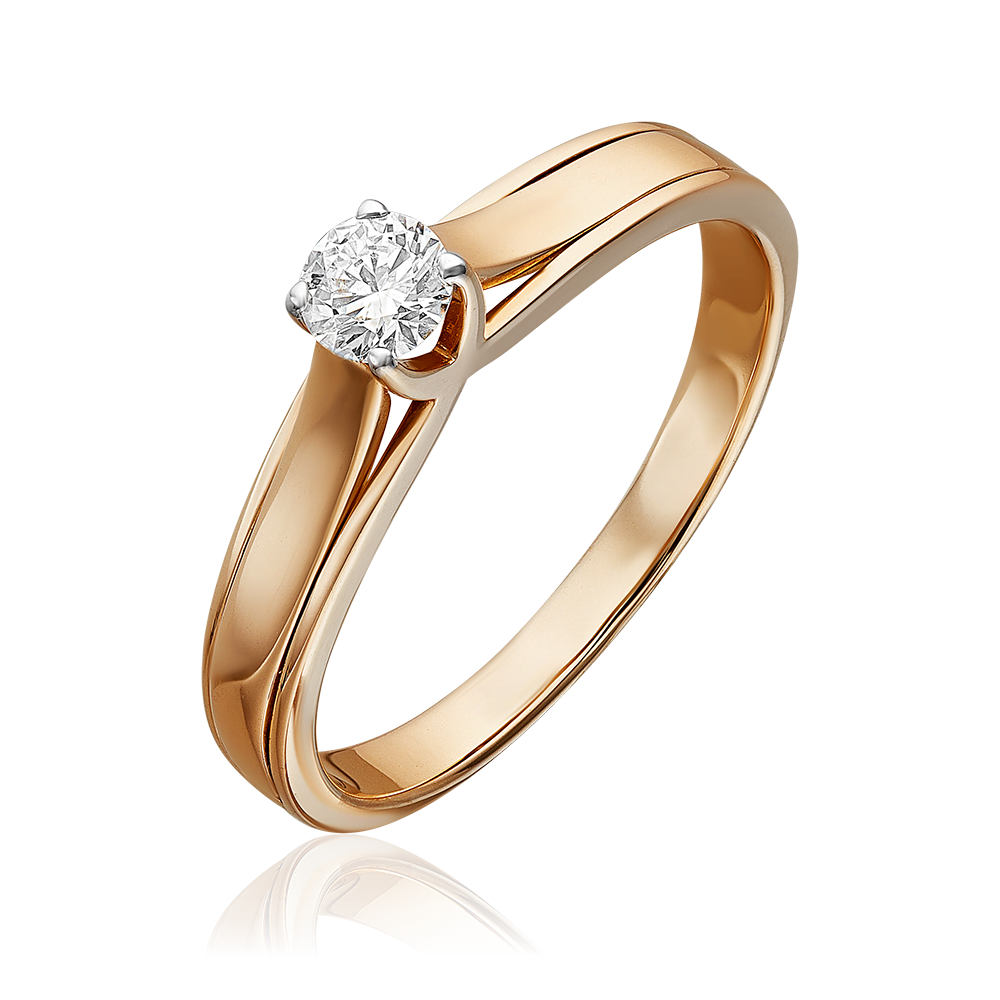 Помолвочное кольцо из красного золота с бриллиантом 01-5029-00-101-1110-30