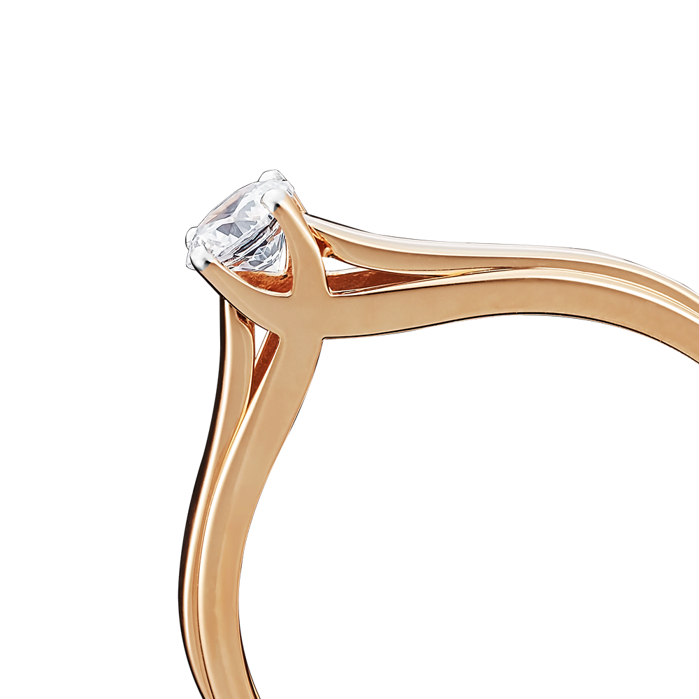 Помолвочное кольцо из красного золота с бриллиантом 01-5029-00-101-1110-30