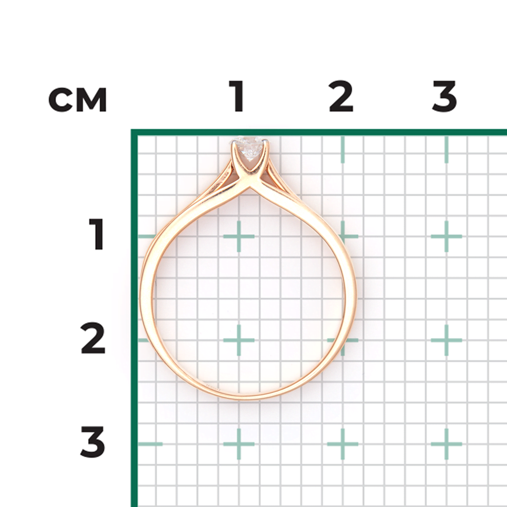 Помолвочное кольцо из красного золота с бриллиантом 01-5029-00-101-1110-30