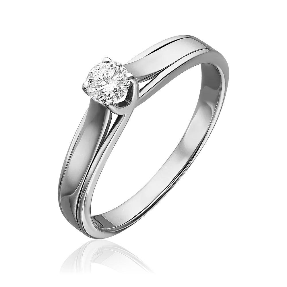 Помолвочное кольцо из белого золота с бриллиантом 01-5029-00-101-1120-30