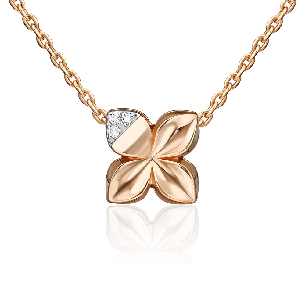 Подвеска-бегунок из комбинированного золота с бриллиантами 03-3355-00-101-1111