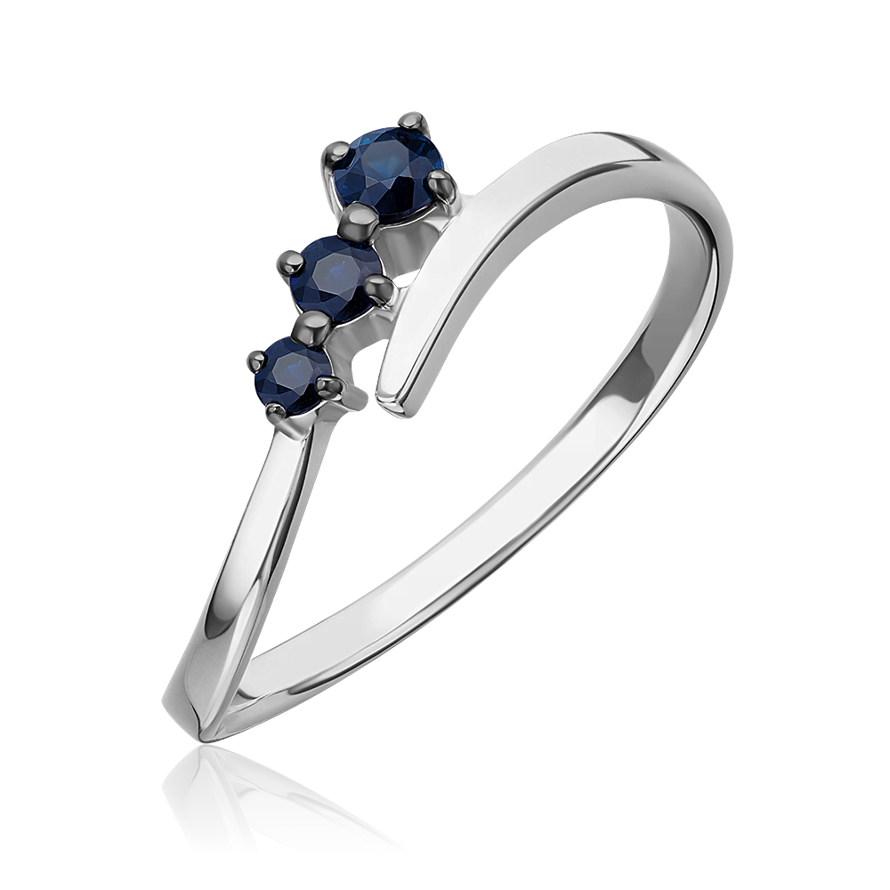 Кольцо из белого золота с сапфирами 01-0683-00-102-1120-30